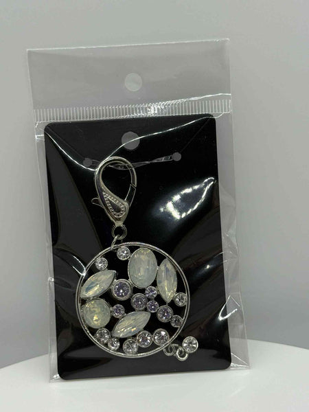 Charm - Circle Medallion with Clear Stones - #0550
