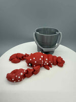 3D Printed 3" ARTICULATING LOBSTER IN BUCKET 1 - #0605