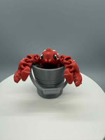 3D Printed 3" ARTICULATING LOBSTER IN BUCKET 1 - #0605