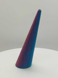 SLANTED RING CONE 3 1/2" FUZZY PATTERN MULTI COLOR SHIFT SILK FINISH - #0489