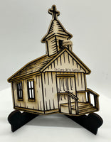 Old Country Church Oh Come All Ye Faithful Ornament - #0208