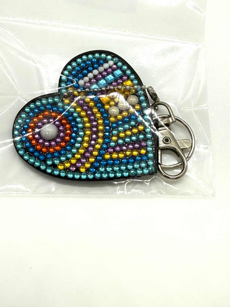 Diamond Art Heart Pattern 5 Keychain - #0573