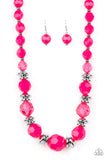 Dine and Dash - Pink Necklace - P0891