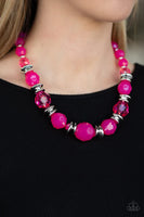 Dine and Dash - Pink Necklace - P0891