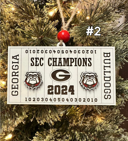 Georgia 2024 SEC Champions 2 Ornament - #0130