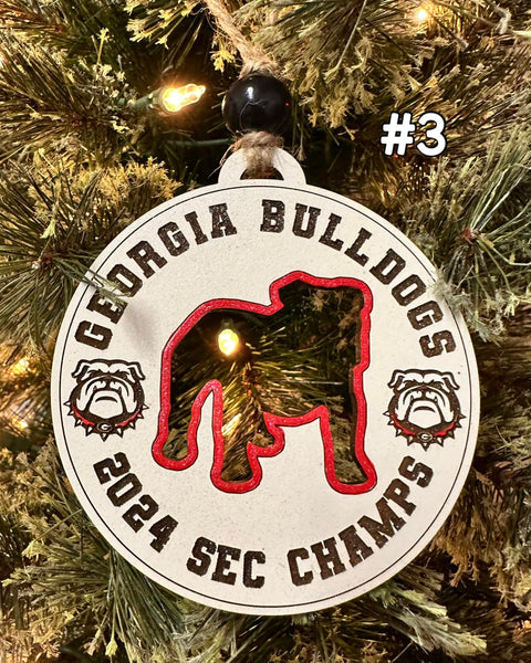 Georgia 2024 SEC Champions 3 Ornament - #0131