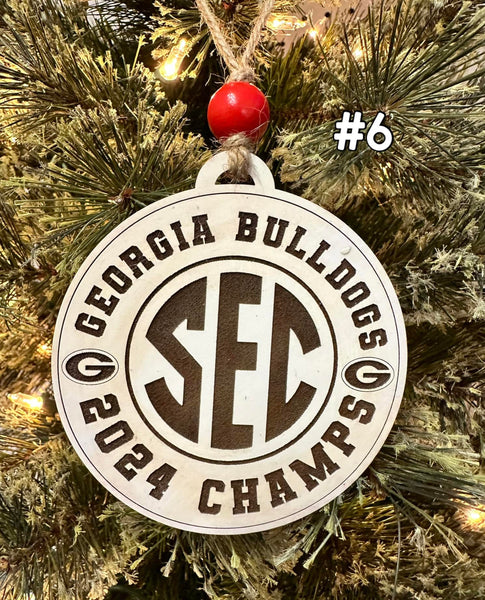 Georgia 2024 SEC Champions 6 Ornament - #0134