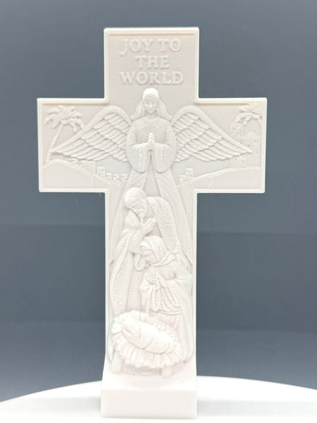 3D Printed 4 1/2" JOY TO THE WORLD NATIVITY CROSS 1 - #0604