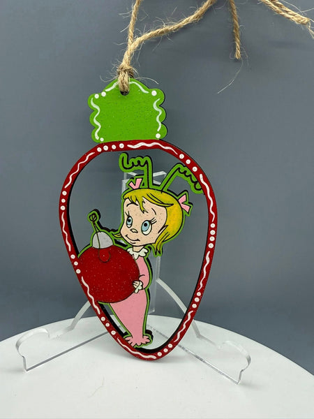 Grinch Cindy-Lou Who in Light Bulb 1 Ornament - #0712