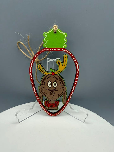 Grinch Dog Max in Light Bulb 2 Ornament - #0711