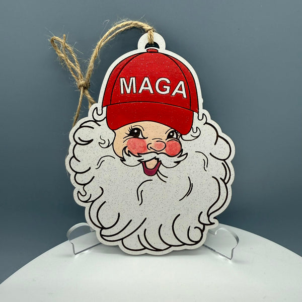 MAGA Santa Head 1 Ornament - #0654