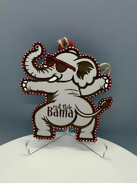 Alabama Elephant WIGGLE BUTT 1 Ornament - #0725