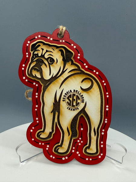 Georgia Dawg Butt 2025 SEC CHAMPIONS 1 Layered Ornament - #0714