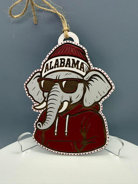 Alabama Elephant Head ALABAMA HAT 1 Ornament - #0724