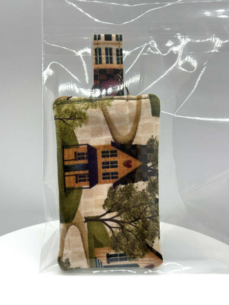 Fabric Pattern with House Keychain - #0563
