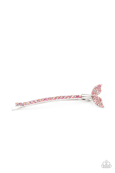 DEEP DIVE - PINK IRIDESCENT RHINESTONE MERMAID TAIL - Hair Clip - #P0461