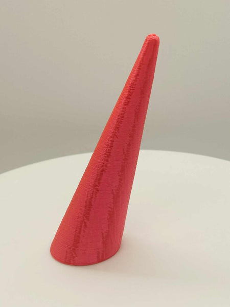 SLANTED RING CONE 3 1/2" FUZZY PATTERN PINK SILK FINISH - #0486