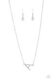 INITIALLY Yours - A - White Necklace - P0226