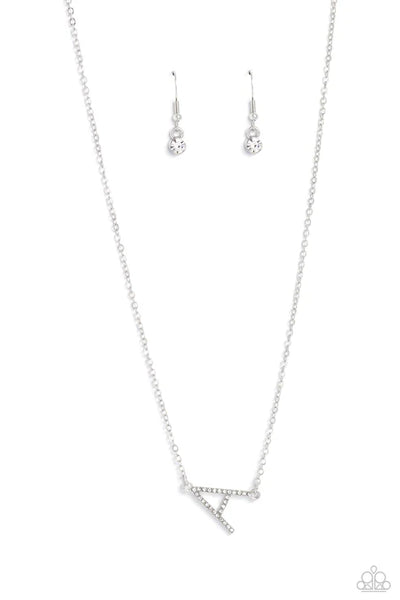 INITIALLY Yours - A - White Necklace - P0226