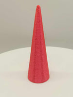 SLANTED RING CONE 3 1/2" FUZZY PATTERN PINK SILK FINISH - #0486