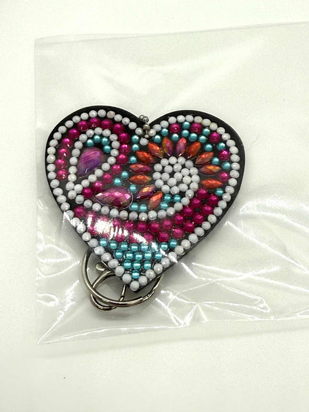 Diamond Art Heart Pattern 4 Keychain - #0572