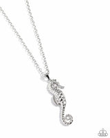 Sparkling Seahorse - Silver Necklace - P0032