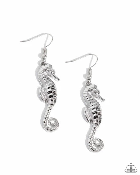 Seahorse Sheen - Silver Earrings - P0214