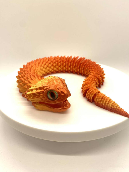 3D Printed 13" ARTICULATING FANGED VIPER SNAKE 1 - #0364