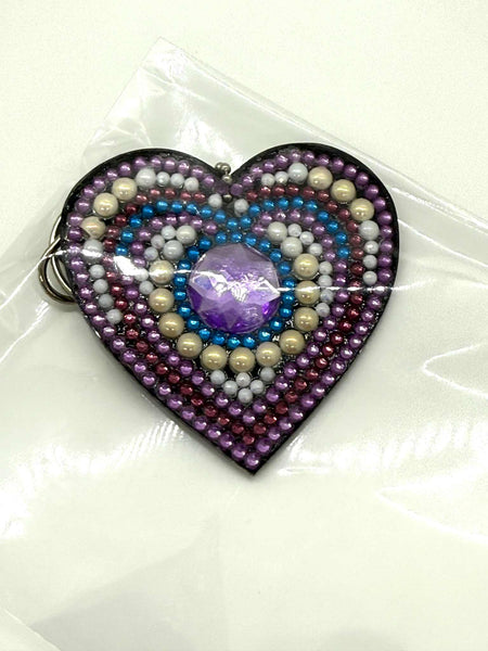 Diamond Art Heart Pattern 3 Keychain - #0571
