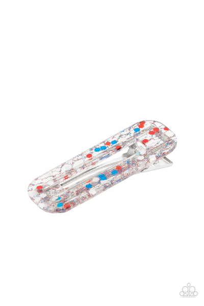 Cue the Sparklers - Red, Silver & Blue - Hair Clip - #P0859