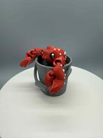 3D Printed 3" ARTICULATING LOBSTER IN BUCKET 1 - #0605