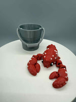 3D Printed 3" ARTICULATING LOBSTER IN BUCKET 1 - #0605
