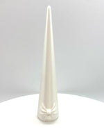 RING CONE 5" WHITE SILK FINISH WITH WHITE BOW - #0338