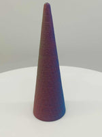 SLANTED RING CONE 4" FUZZY PATTERN MULTI COLOR SHIFT SILK FINISH - #0490