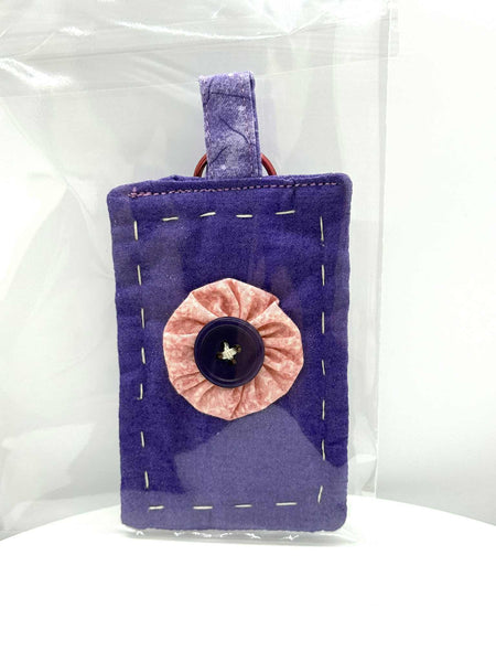 Fabric Pattern with Flower Keychain - #0564